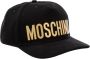 Moschino Zwarte Katoenen Baseballpet met Logo en Metalen Applicaties Black Heren - Thumbnail 1
