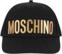 Moschino Zwarte Katoenen Baseballpet met Logo en Metalen Applicaties Black Heren - Thumbnail 1