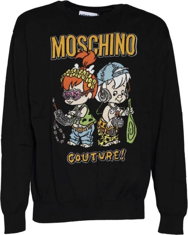 Moschino Sweatshirt The FlintstonessMiley Zwart Dames