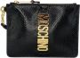 Moschino Luxe Python Print Clutch Black Dames - Thumbnail 1