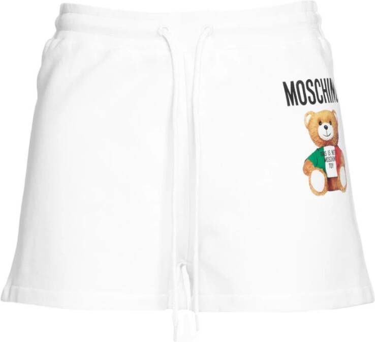Moschino Hoge Taille A-Lijn Mini Shorts White Dames
