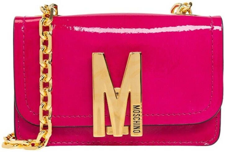 Moschino Leather shoulder bag Roze Dames