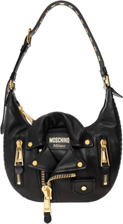 Moschino Leather shoulder bag Zwart Dames
