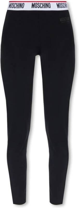 Love Moschino Zwarte katoenen leggings voor dames Black Dames