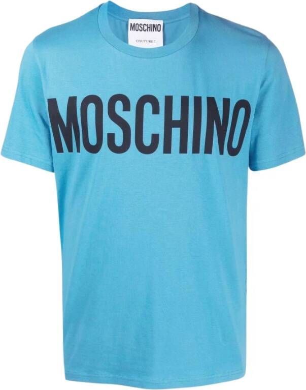 Moschino Blauwe T-shirts en Polos voor Heren Blue Heren