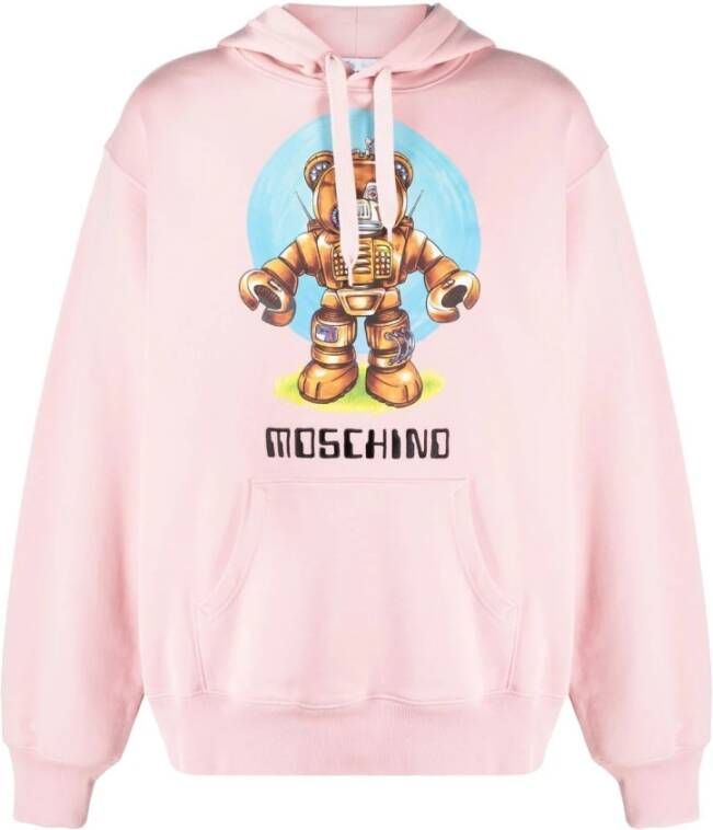 Moschino Logo hoodie Roze Heren