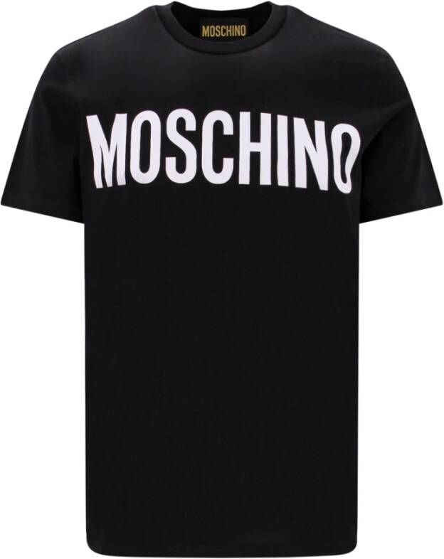 Moschino Logo Katoenen T-Shirt Zwart Heren
