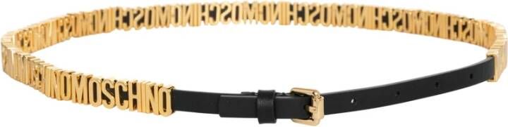Moschino Logo Lettering Belt Zwart Dames