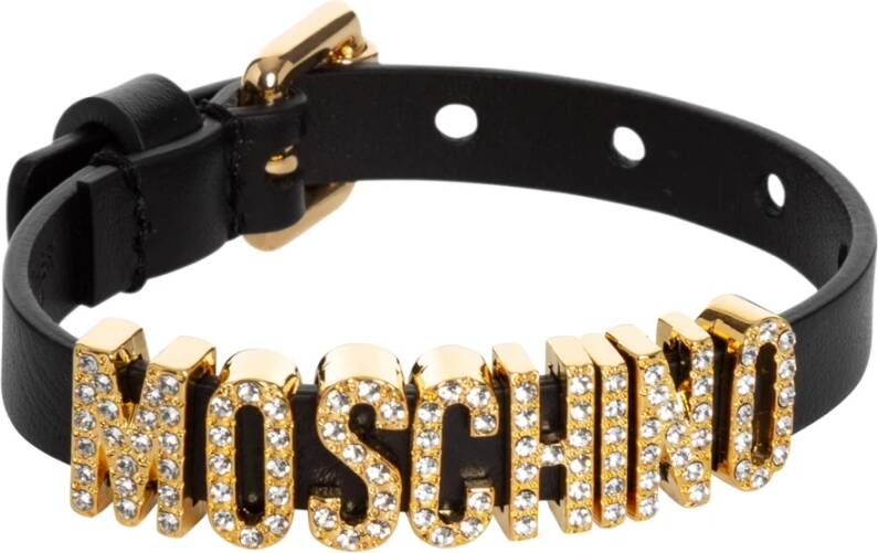 Moschino Logo Lettering Bracelet Zwart Dames