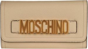 Moschino Logo Long Wallet Beige Dames