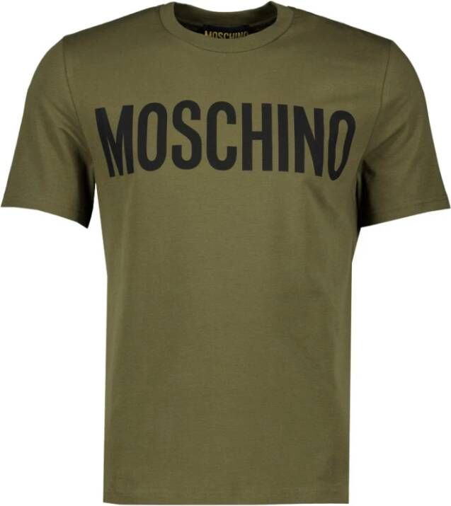 Moschino Katoenen T-shirt met logo print Groen Green Heren