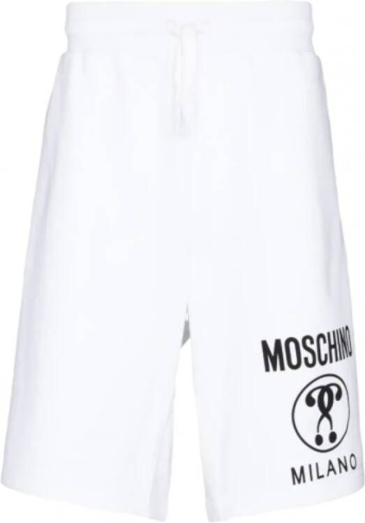 Moschino Katoenen Logo Shorts Casual Stijl White Heren