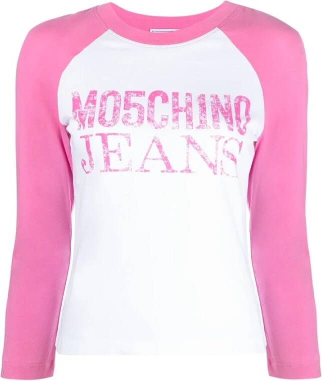Moschino Jeans T-shirts en Polos Wit White Dames