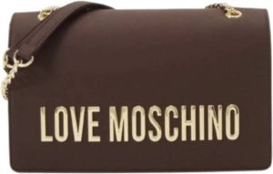 Moschino Love Dames Schoudertas in Chocoladebruin Imitatieleer Bruin Dames