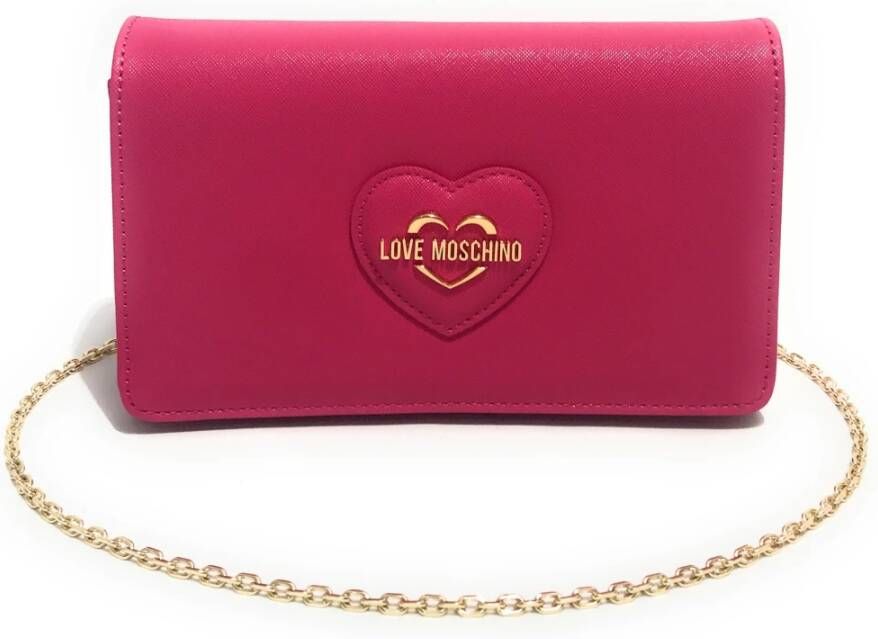Moschino Love Dames Schoudertas in Fuchsia Saffiano Eco-Leer Purple Dames