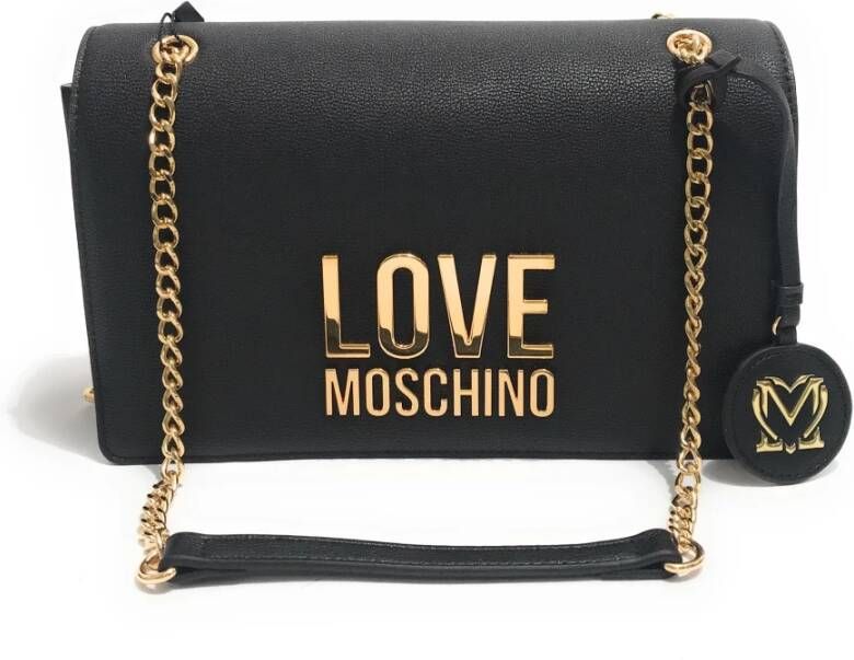 Moschino Love Dames Schoudertas in Zwart Eco Leer Zwart Dames