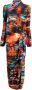 Moschino Multicolor Lange Jurk met Stadsprint en Strik Multicolor Dames - Thumbnail 3