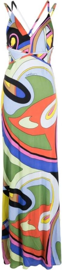 Moschino Mouwloze jurk met abstracte print Multicolor Dames