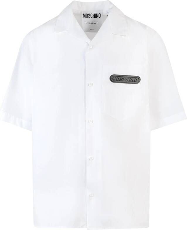 Moschino Men Clothing Shirts White Ss23 Wit Heren