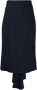 Moschino Middernachtblauwe Geplooide Asymmetrische Midi Rok Blue Dames - Thumbnail 1