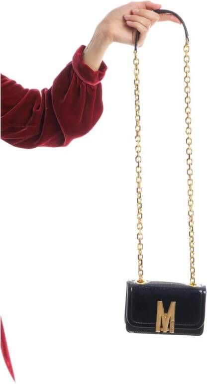 Moschino Leather shoulder bag Roze Dames