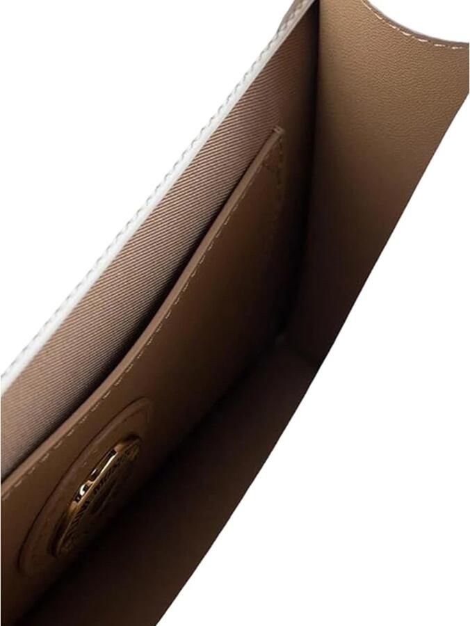 Love Moschino Ivoor Schoudertas met Rode Hart Bedel Beige Dames