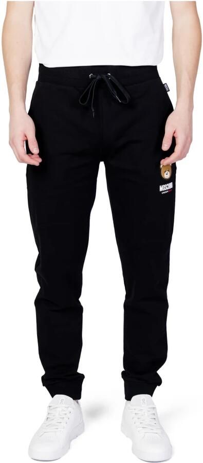 Moschino Zwarte katoenen joggingbroek met Teddy Bear-logo Black Heren