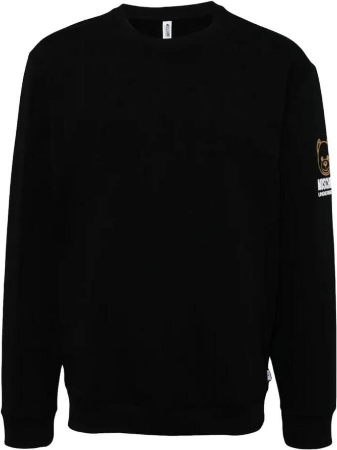 Moschino Hoodloze Sweatshirt Katoen Elastaan Samenstelling Black Heren