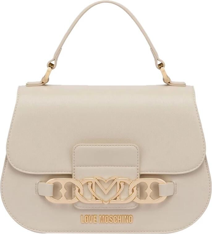 Love Moschino Gewatteerde Witte Schoudertas met Gouden Accenten White Dames - Foto 5