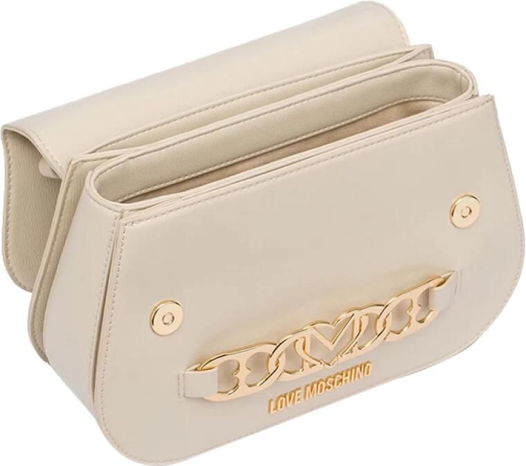 Love Moschino Gewatteerde Witte Schoudertas met Gouden Accenten White Dames - Foto 7