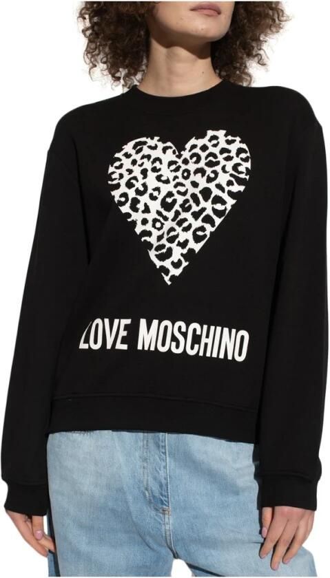 Love Moschino Zwarte Katoenen Sweatshirt met Detail Black Dames - Foto 5