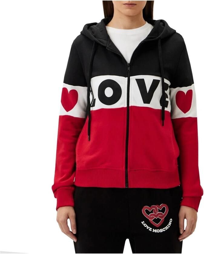 Moschino Katoenen Zip-Up Sweatshirt met Logo Multicolor Dames