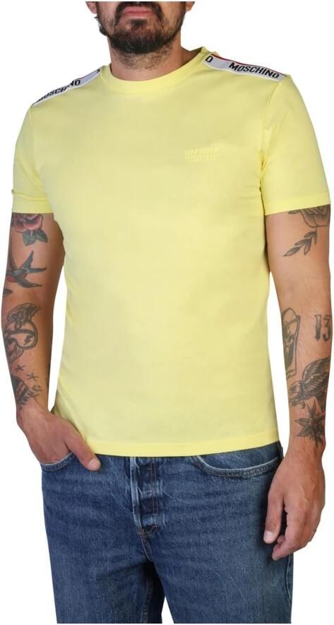 Moschino Heren T-shirt met korte mouwen in effen kleur Yellow Heren - Foto 3