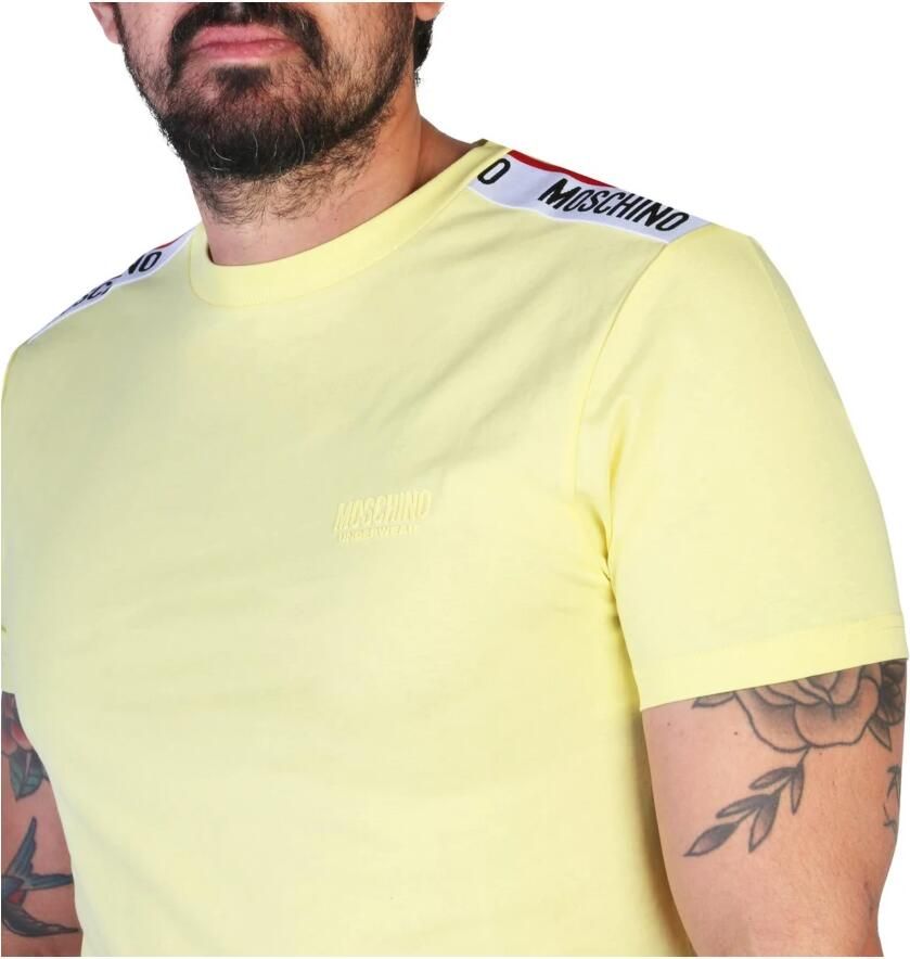 Moschino Heren T-shirt met korte mouwen in effen kleur Yellow Heren