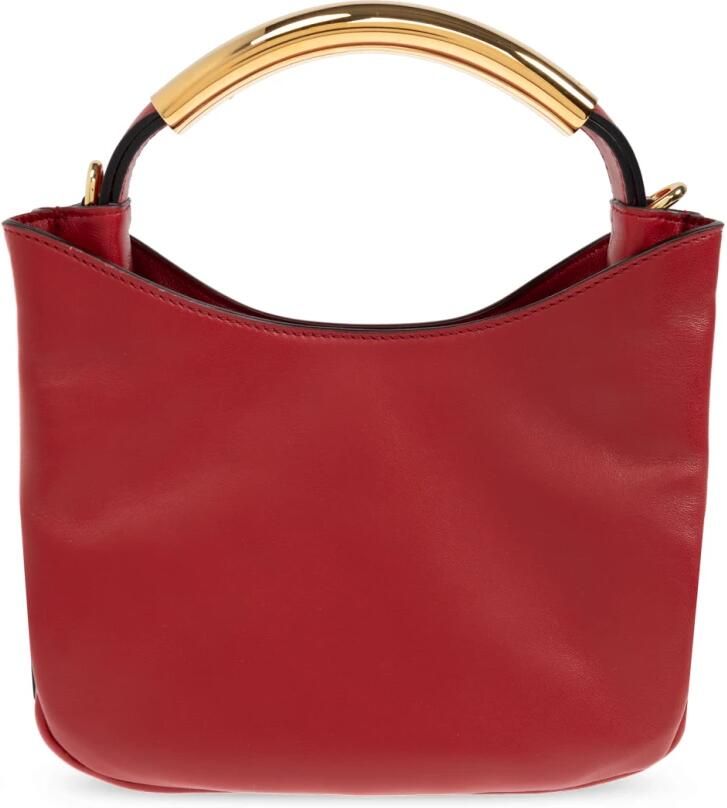 Moschino Rode leren schoudertas met magnetische sluiting Red Dames - Foto 7