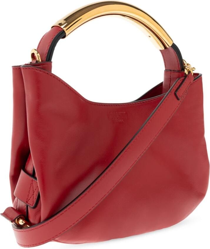 Moschino Rode leren schoudertas met magnetische sluiting Red Dames - Foto 6