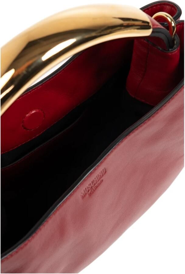 Moschino Rode leren schoudertas met magnetische sluiting Red Dames - Foto 10
