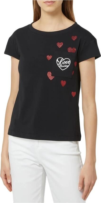 Love Moschino T-shirt Hart Print Pocket TShirt Korte Mouwen - Foto 3
