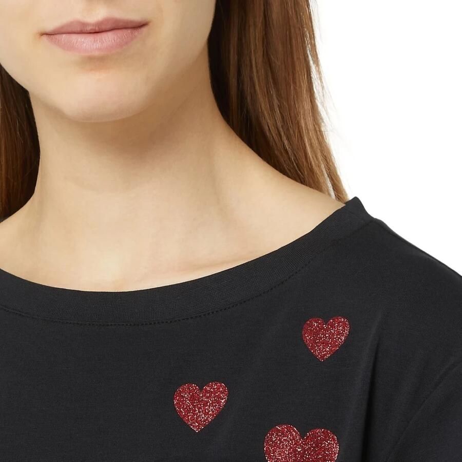 Love Moschino T-shirt Hart Print Pocket TShirt Korte Mouwen