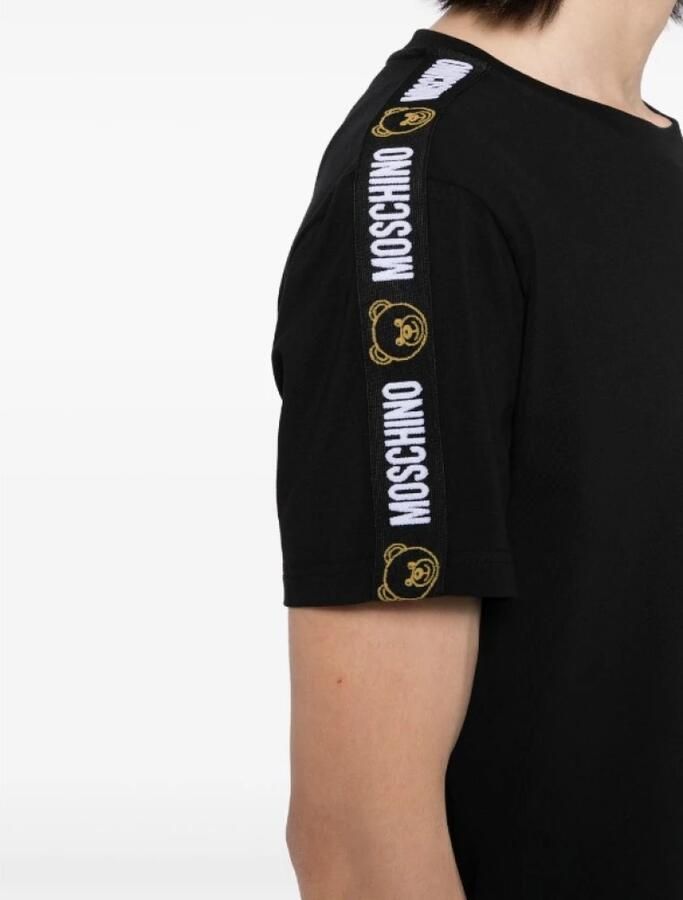 Moschino Zwarte Katoenen Crew Neck T-Shirt Black Heren