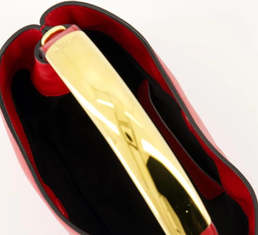 Moschino Rode leren schoudertas met magnetische sluiting Red Dames