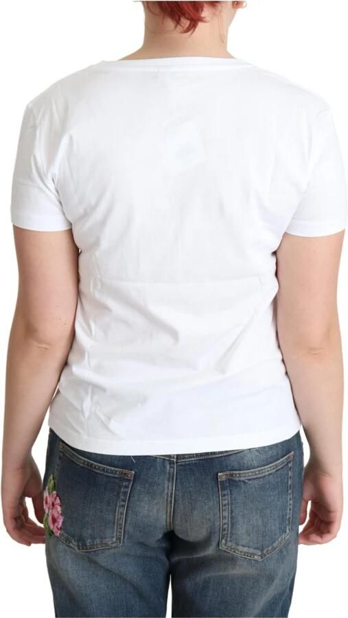 Moschino Luxe Katoenen T-shirt met Fantastische Pasvorm White Dames - Foto 2