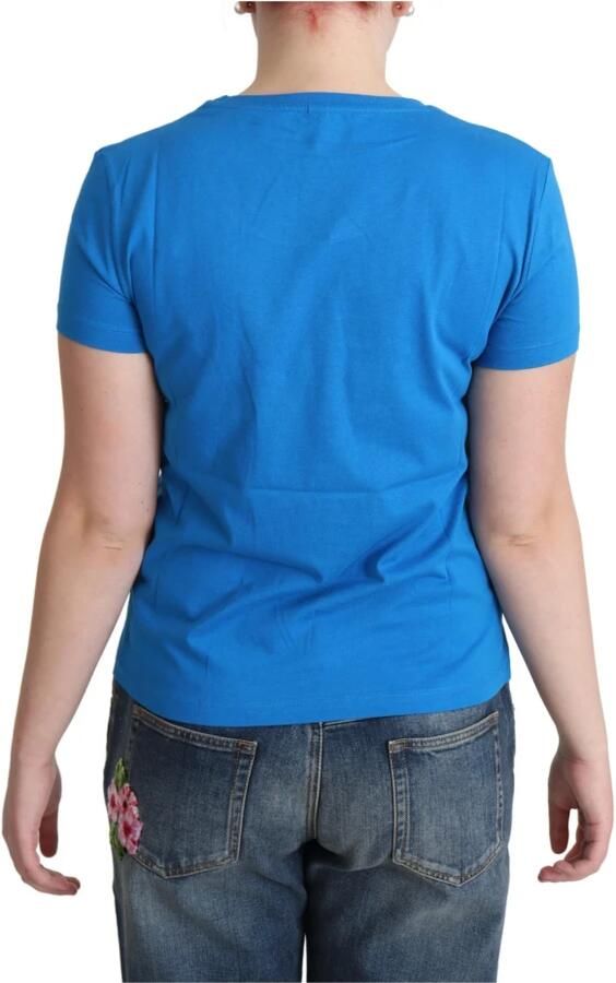 Moschino Blauw Katoenen Come Play 4 Us Print T-shirt Blauw Dames - Foto 2