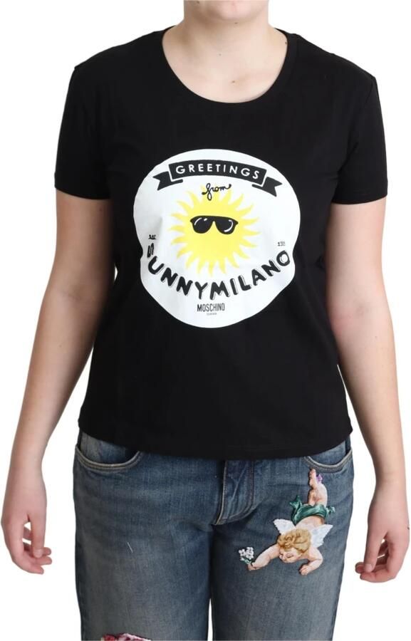 Moschino Zwart Katoenen Sunny Milano Print T-shirt Black Dames - Foto 4