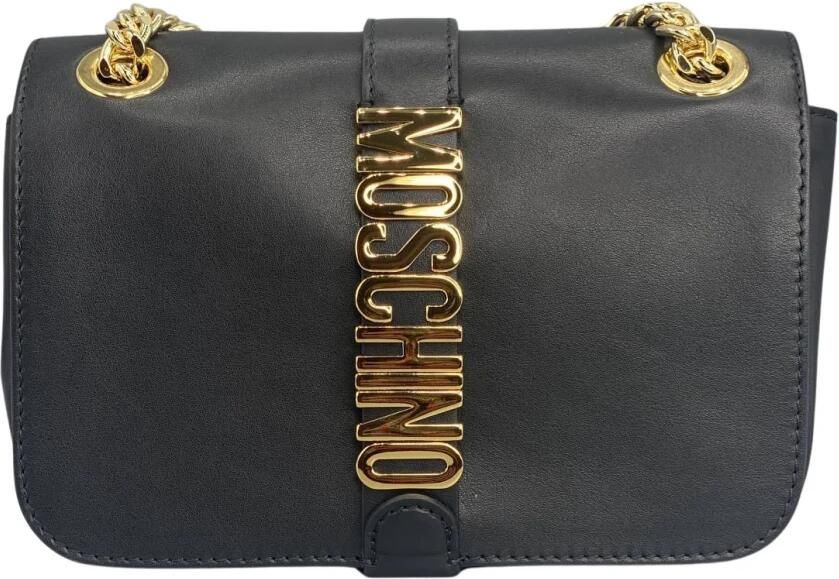 Moschino Cross Body Tas met Bladpatroon Black Dames