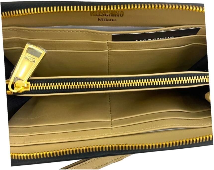 Moschino Stijlvolle Portemonnee voor Mannen en Vrouwen Beige Dames