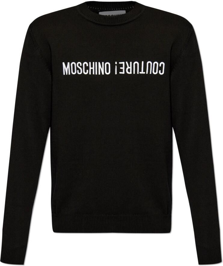 Moschino Sweatshirt met Ribboord en Merkhandtekening Black Heren - Foto 5