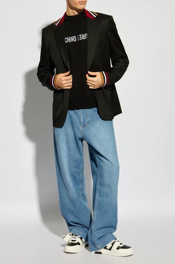 Moschino Sweatshirt met Ribboord en Merkhandtekening Black Heren - Foto 2