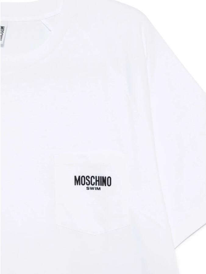 Moschino Wit Borstzak Crew Neck T-shirt White Heren - Foto 3