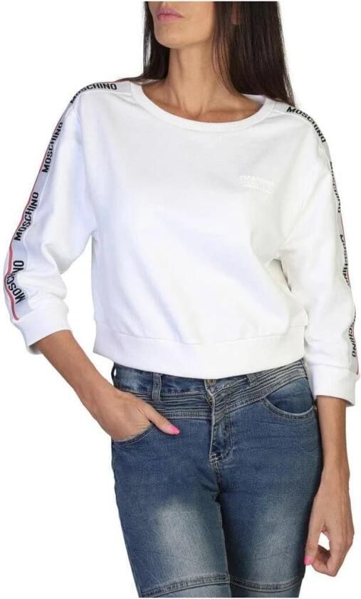 Moschino Dames 3 4 Mouw Sweatshirt in Effen Kleur White Dames - Foto 3